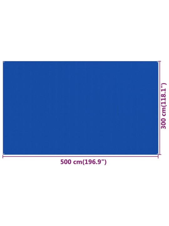 Koberec do stanu 300 x 500 cm modrý HDPE