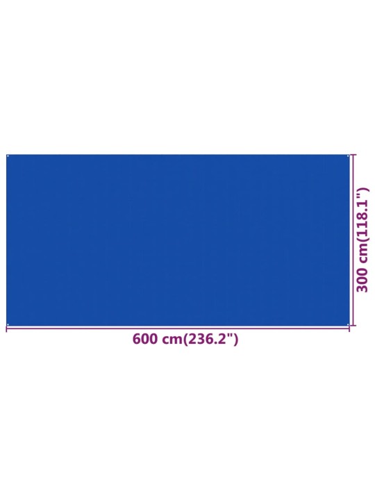 Koberec do stanu 300 x 600 cm modrý HDPE