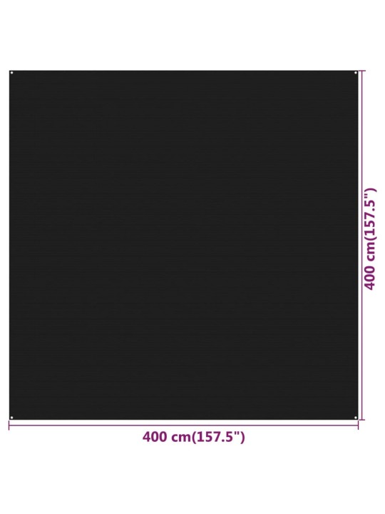Koberec do stanu 400 x 400 cm černý HDPE