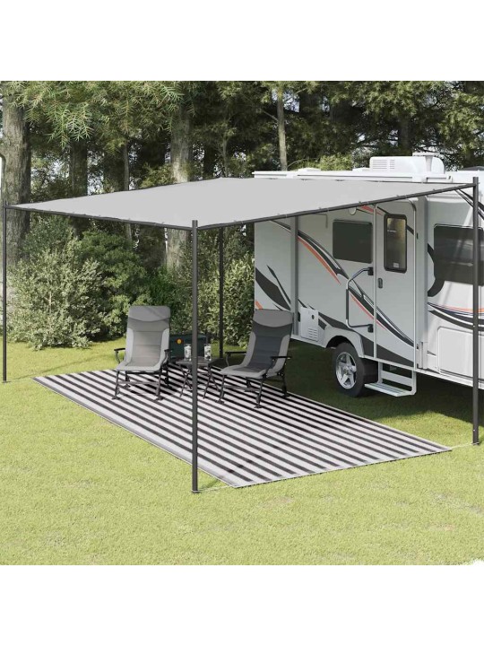 Koberec ke stanu 250 x 250 cm antracitový a bílý