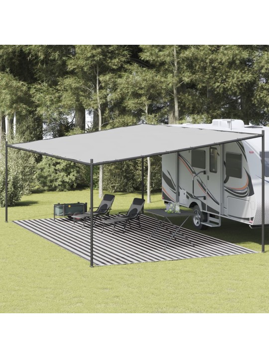 Koberec do stanu antracitový a bílý 400 x 600 cm HDPE