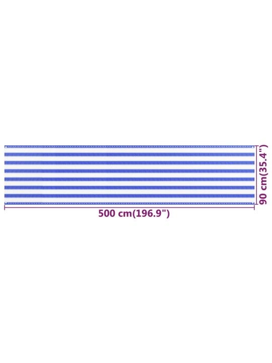 Balkonová zástěna modrobílá 90 x 500 cm HDPE