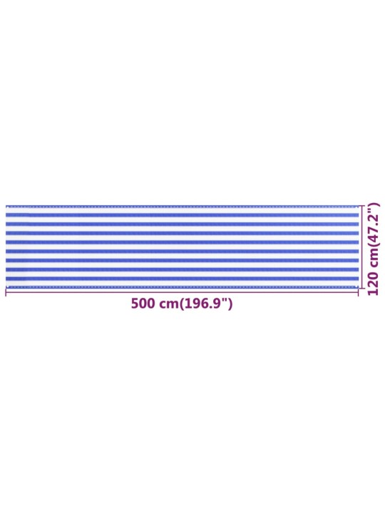 Balkonová zástěna modrobílá 120 x 500 cm HDPE