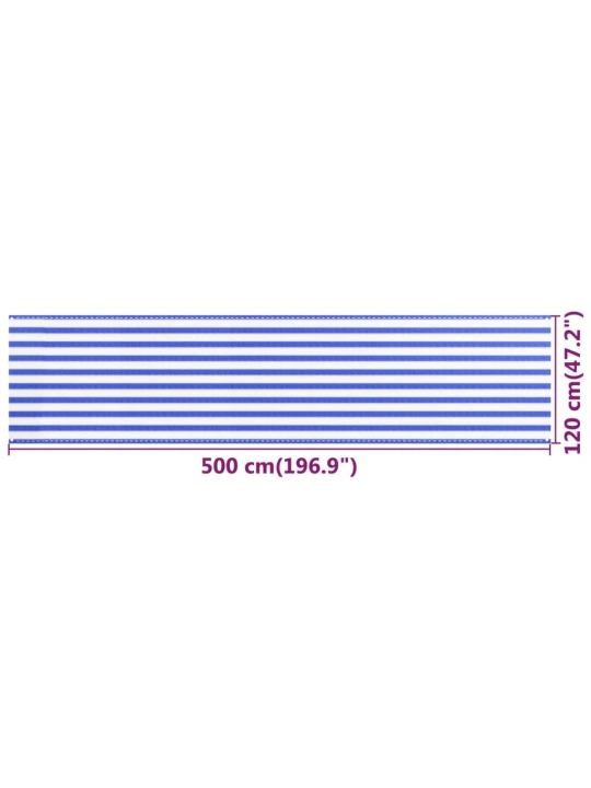 Balkonová zástěna modrobílá 120 x 500 cm HDPE