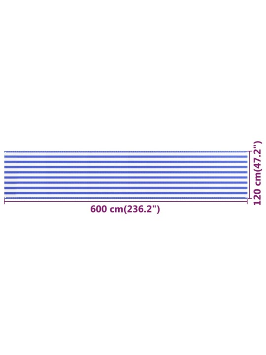 Balkonová zástěna modrobílá 120 x 600 cm HDPE