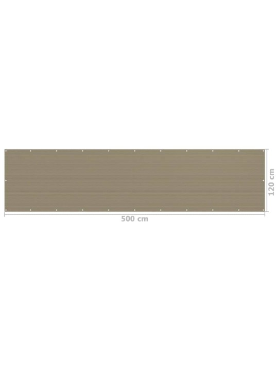 Balkonová zástěna taupe 120 x 500 cm HDPE