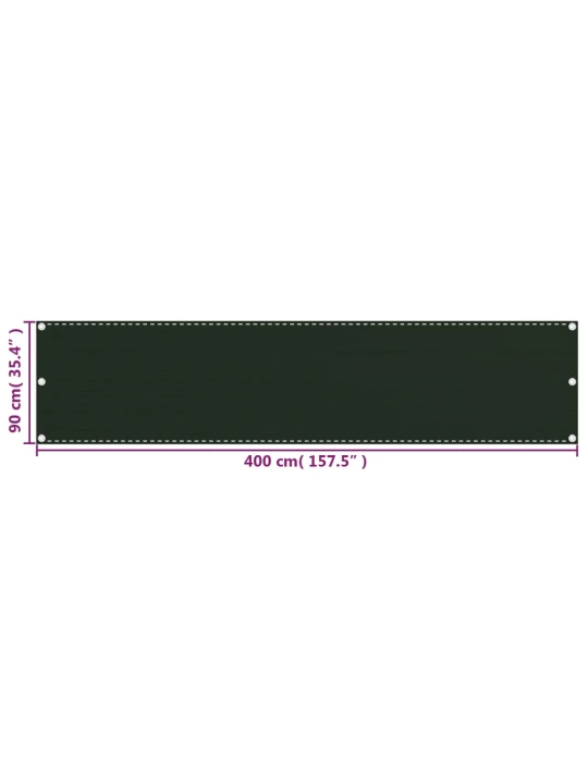 Balkonová zástěna tmavě zelená 90 x 400 cm HDPE