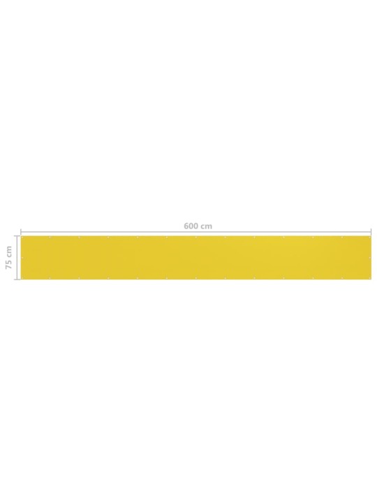 Balkónová zástěna žlutá 75 x 600 cm HDPE