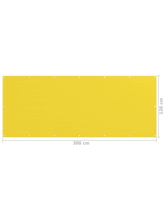 Balkónová zástěna žlutá 120 x 300 cm HDPE