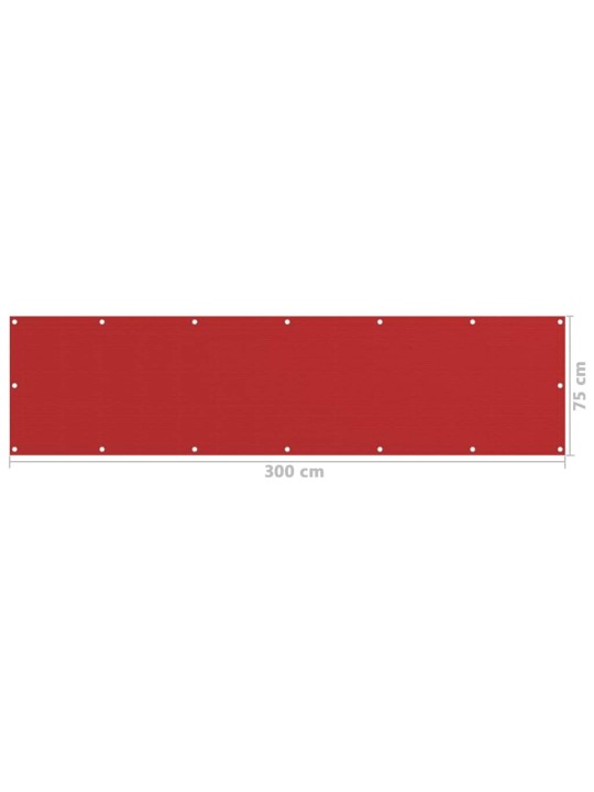 Balkónová zástěna červená 75 x 300 cm HDPE