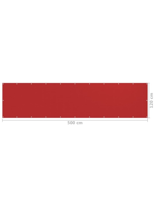Balkonová zástěna červená 120 x 500 cm HDPE