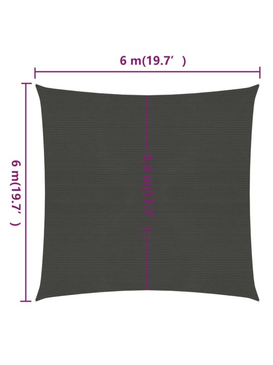 Stínicí plachta 160 g/m² antracitová 6 x 6 m HDPE