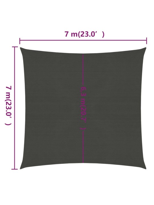 Stínicí plachta 160 g/m² antracitová 7 x 7 m HDPE