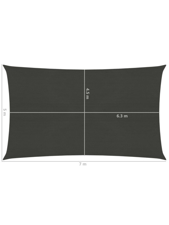Stínící plachta 160 g/m² antracitová 5 x 7 m HDPE