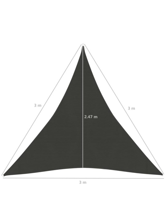 Stínící plachta 160 g/m² antracitová 3 x 3 x 3 m HDPE