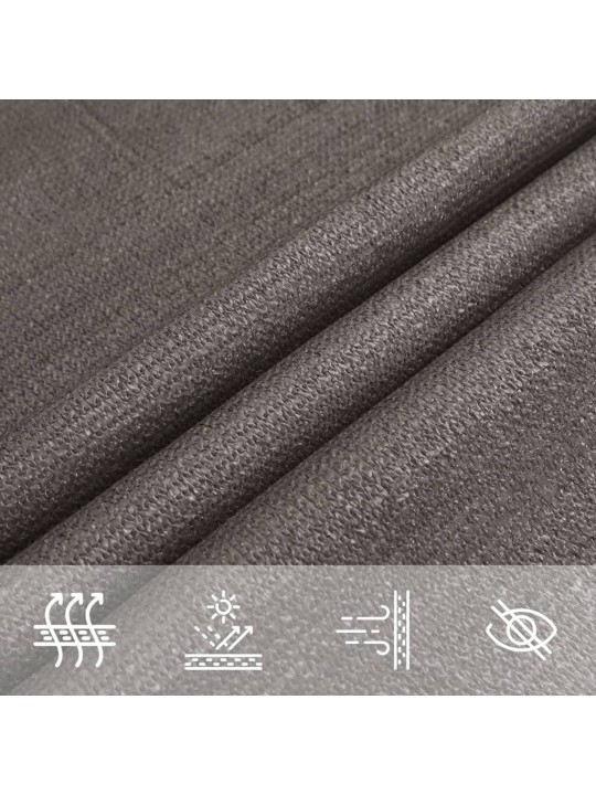 Plachta proti slunci 160 g/m² antracitová 3 x 4 x 5 m HDPE