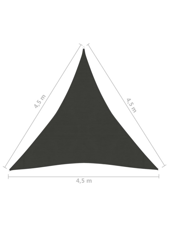Stínící plachta 160 g/m² antracitová 4,5 x 4,5 x 4,5 m HDPE