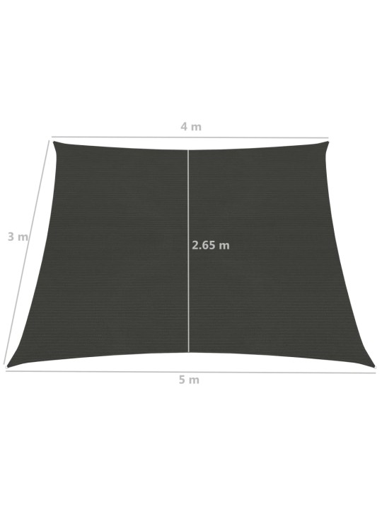 Plachta proti slunci 160 g/m² antracitová 4/5 x 3 m