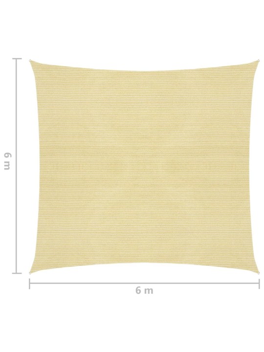 Stínící plachta 160 g/m² béžová 6 x 6 m HDPE