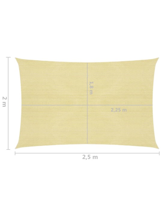 Plachta proti slunci 160 g/m² béžová 2 x 2,5 m HDPE