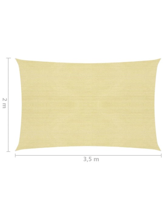 Stínící plachta 160 g/m² béžová 2 x 3,5 m HDPE