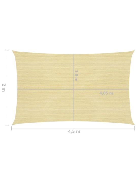 Plachta proti slunci 160 g/m² béžová 2 x 4,5 m HDPE