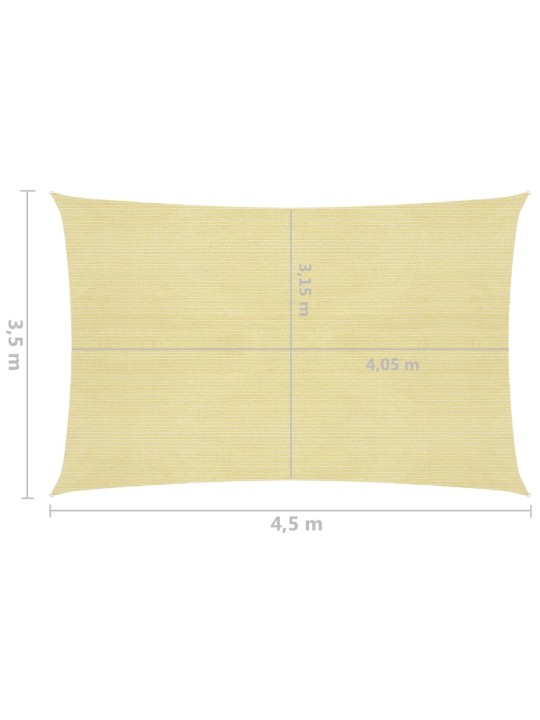 Plachta proti slunci 160 g/m² béžová 3,5 x 4,5 m HDPE