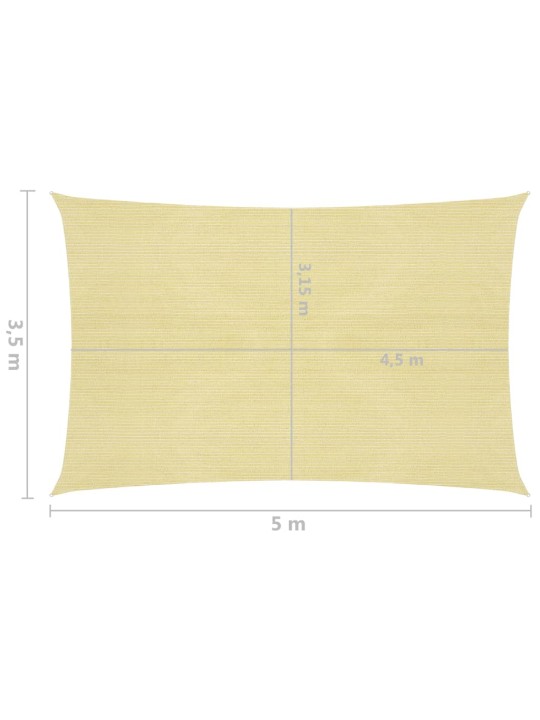 Plachta proti slunci 160 g/m² béžová 3,5 x 5 m HDPE