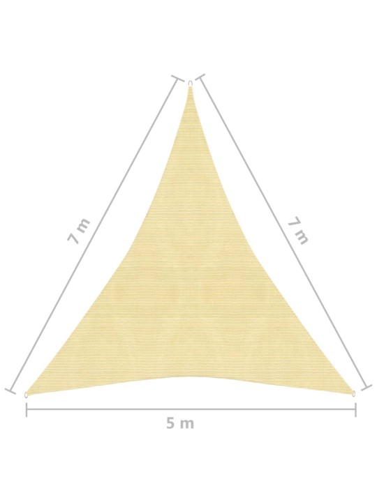 Stínící plachta 160 g/m² béžová 5 x 7 x 7 m HDPE