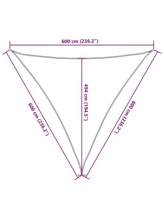 Stínicí plachta 160 g/m² béžová 6 x 6 x 6 m hdpe