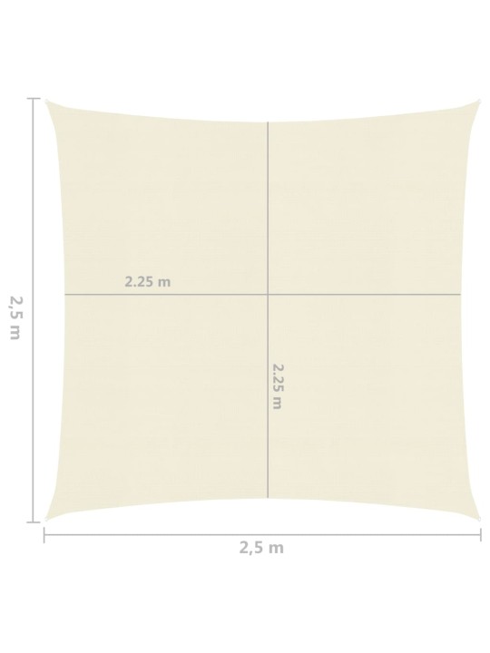 Plachta proti slunci 160 g/m² krémová 2,5 x 2,5 m HDPE