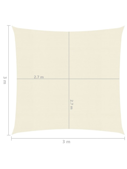 Plachta proti slunci 160 g/m² krémová 3 x 3 m HDPE