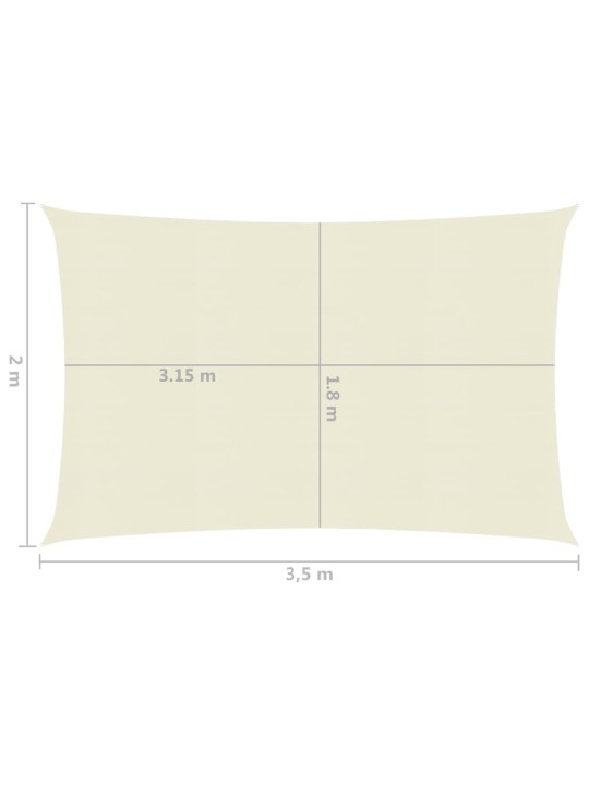 Plachta proti slunci 160 g/m² krémová 2 x 3,5 m HDPE