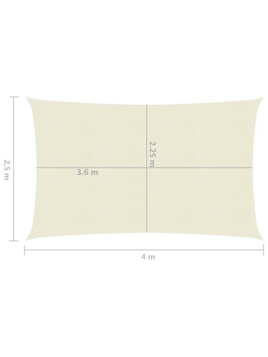 Plachta proti slunci 160 g/m² krémová 2,5 x 4 m HDPE