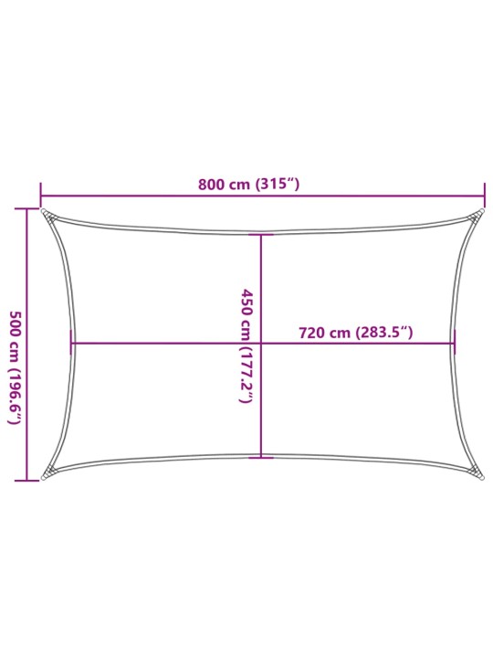 Plachta proti slunci 160 g/m² krémová 5 x 8 m hdpe