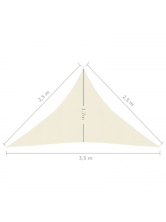 Stínící plachta 160 g/m² krémová 2,5 x 2,5 x 3,5 m HDPE