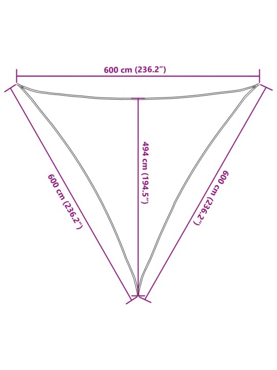 Stínící plachta 160 g/m² krémová 6 x 6 x 6 m hdpe