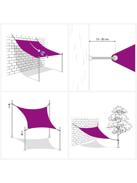 Plachta proti slunci 160 g/m² bílá 2 x 2,5 m hdpe