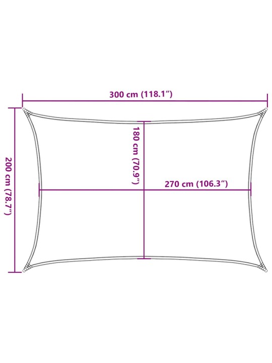 Plachta proti slunci 160 g/m² bílá 2 x 3 m hdpe