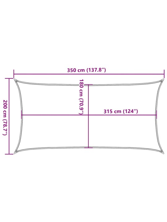 Plachta proti slunci 160 g/m² bílá 2 x 3,5 m hdpe
