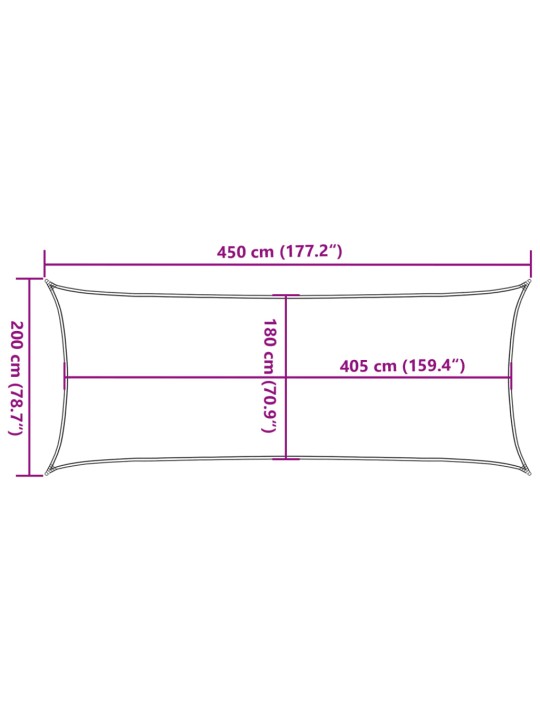 Plachta proti slunci 160 g/m² bílá 2 x 4,5 m hdpe