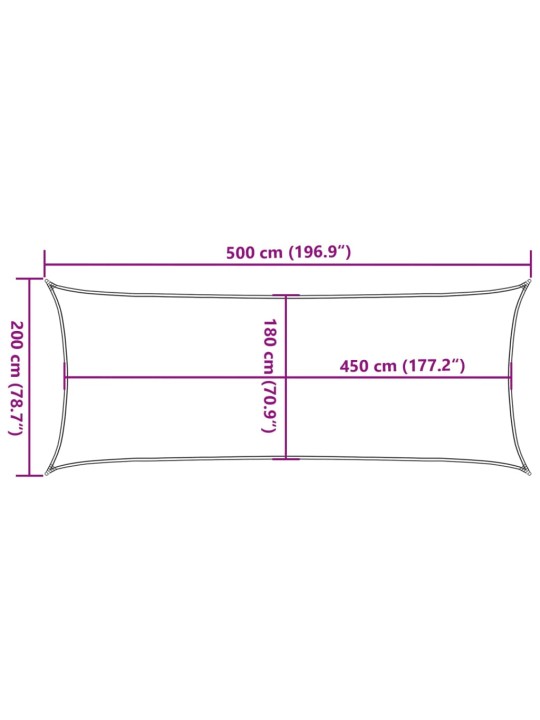 Plachta proti slunci 160 g/m² bílá 2 x 5 m hdpe