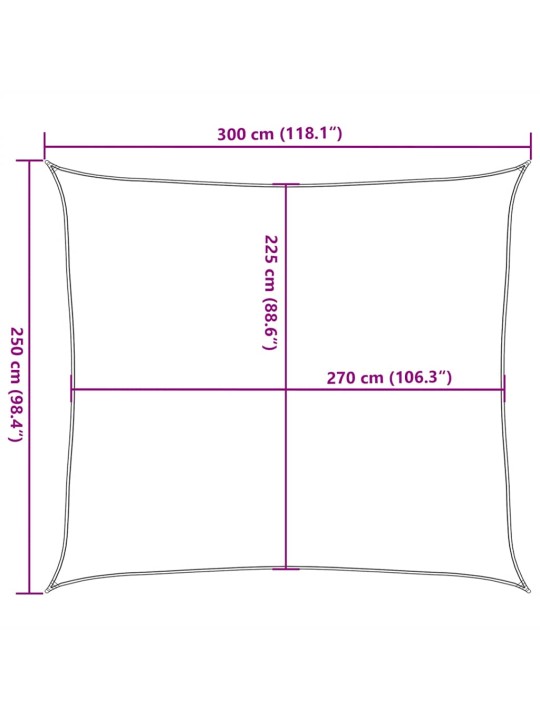 Plachta proti slunci 160 g/m² bílá 2,5 x 3 m hdpe