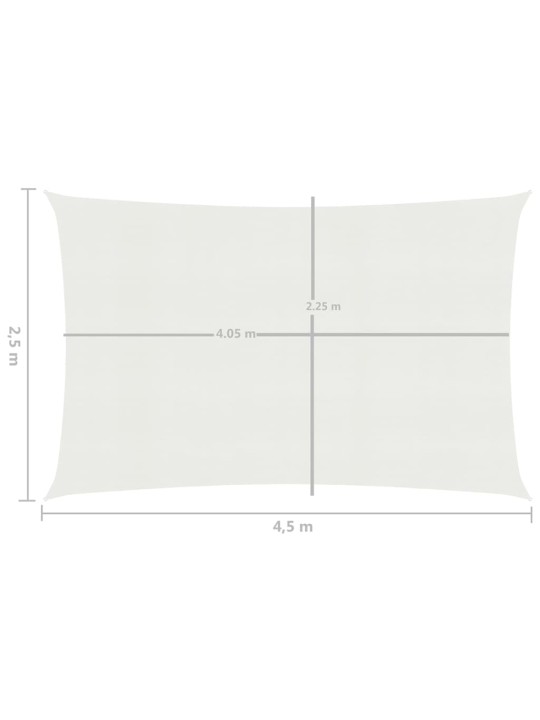 Plachta proti slunci 160 g/m² bílá 2,5 x 4,5 m HDPE