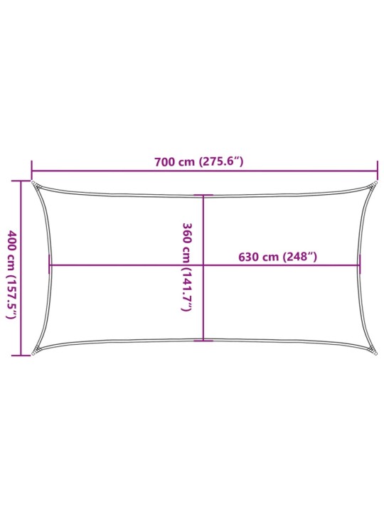 Plachta proti slunci 160 g/m² bílá 4 x 7 m hdpe