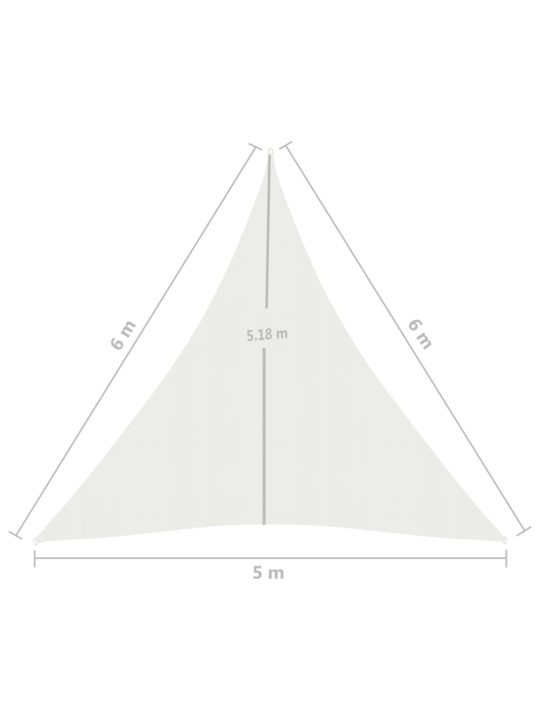 Plachta proti slunci 160 g/m² bílá 5 x 6 x 6 m HDPE