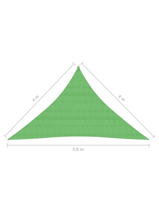 Stínicí plachta 160 g/m² světle zelená 4 x 4 x 5,8 m HDPE