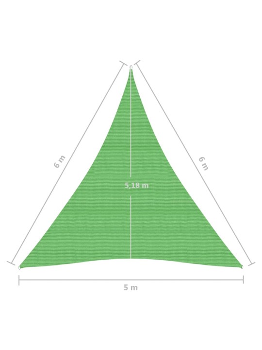 Stínící plachta 160 g/m² světle zelená 5 x 6 x 6 m HDPE