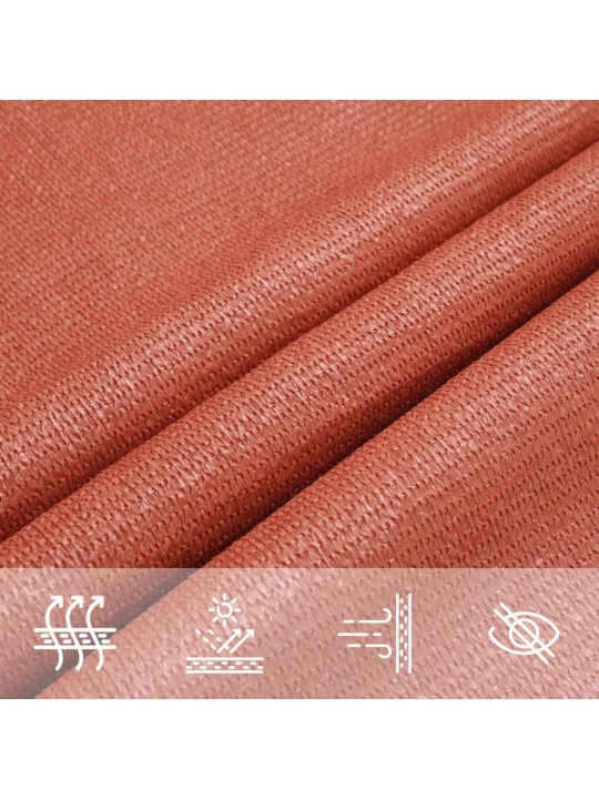 Plachta proti slunci 160 g/m² čtverec terakota 2,5 x 2,5 m HDPE