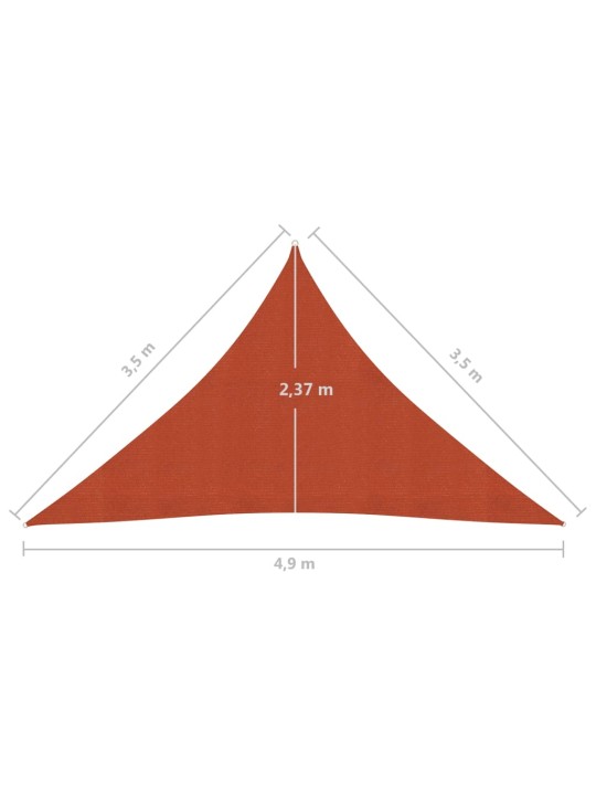 Stínící plachta 160 g/m² cihlová 3,5 x 3,5 x 4,9 m HDPE